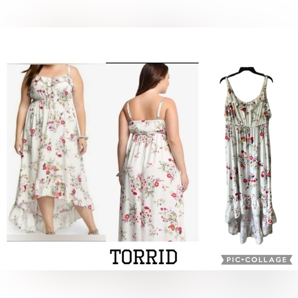 torrid Dresses & Skirts - NEW Torrid Floral Challis Maxi Sundress High Low Dress Wildflower Print SZ 2X